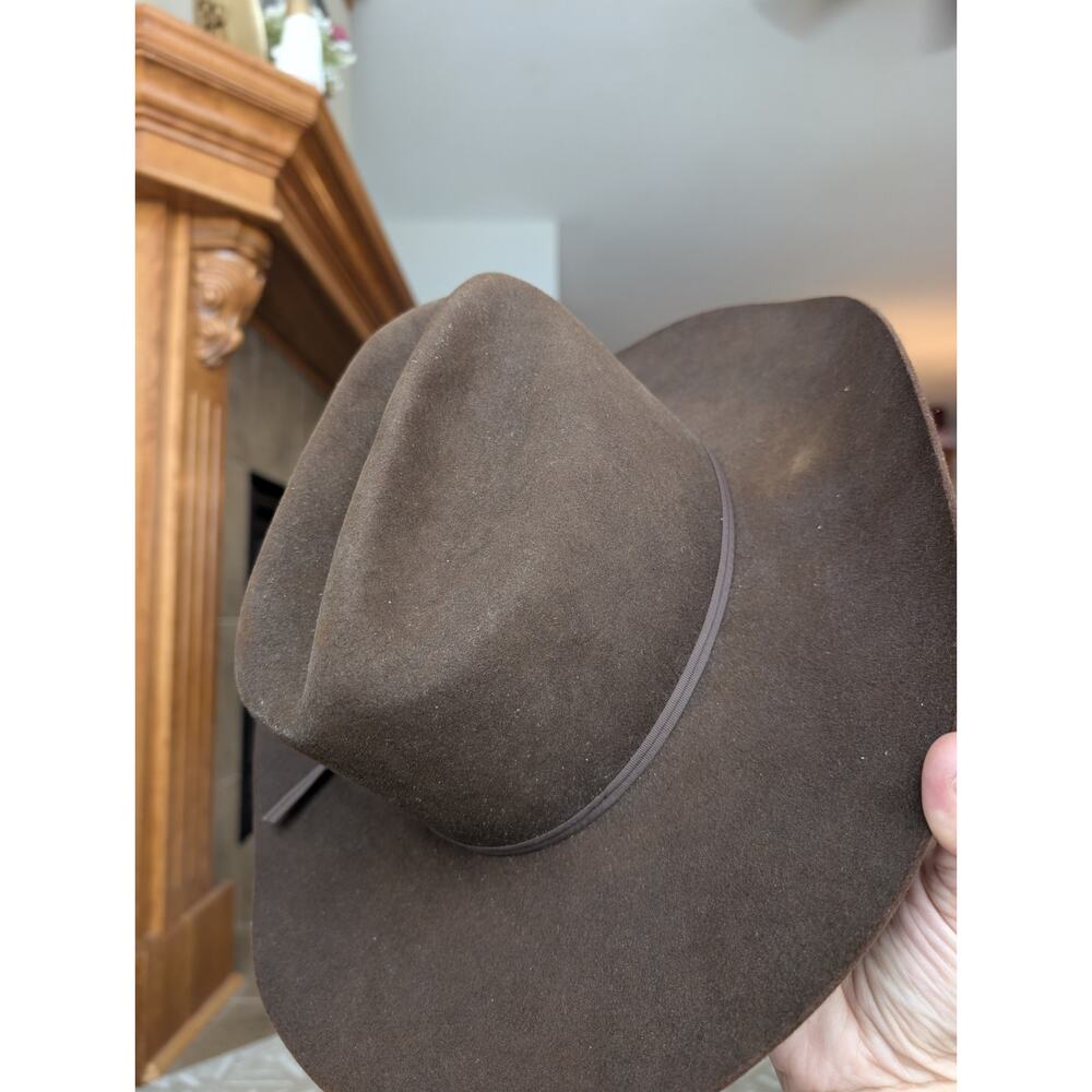 Stetson 4X Beaver Cowboy Hat Size 7 Regular Chocolate Brown Western Felt 4" Brim - Picture 5 of 14